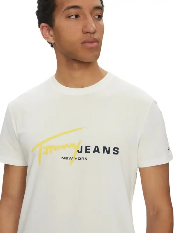 Tommy Hilfiger - Ανδρικό T-shirt Signature Dna Tee Ext Regular Fit DM0DM20817-YBL Λευκό 3