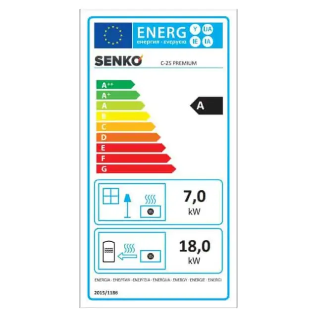 Senko C-25 Premium σόμπα καλοριφέρ Ανθρακί 25kw 3