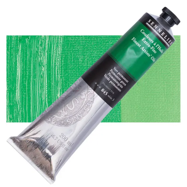 Sennelier Λάδι Finest Artists Oil 845 Permanent Green - 200ml