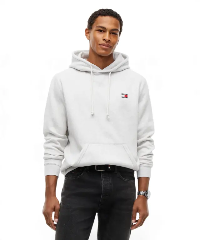 Tommy Hilfiger - Ανδρικό Φούτερ Badge Fleece Drawstring Regular Fit DM0DM23606-P08 Γκρι 2