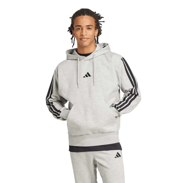 adidas Sportswear Men's 3Stripes Fleece Hoodie. Γκρι JE6302 (adidas Sportswear)