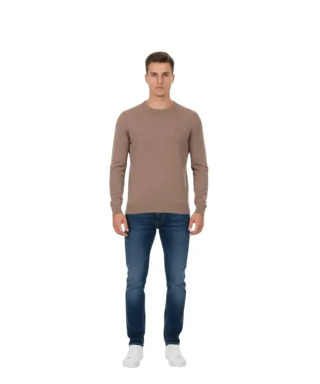 Cavalli Class - Ανδρικό Πουλόβερ Crewneck TXM60AMAC01-03500 Καφέ