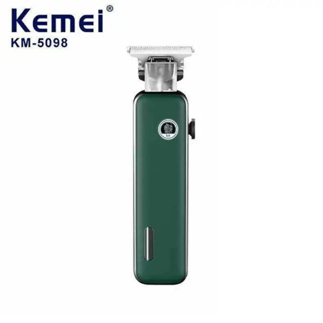 Kemei Επαναφορτιζόμενη Κουρευτική Μηχανή Πράσινη KM-5098