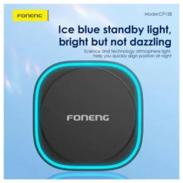 Universal Βάση Στήριξης Αεραγωγού Αυτοκινήτου Foneng CP128 Magnetic με Ασύρματη Φόρτιση & Φωτισμό 15W Μαύρο N70263 3