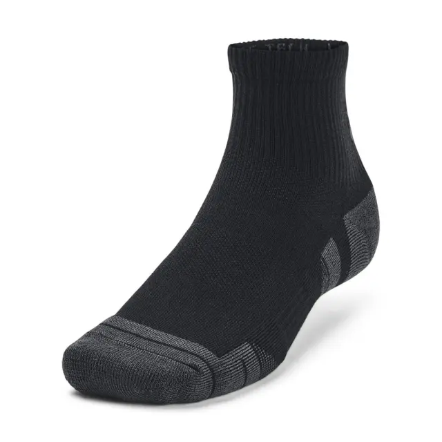 Under Armour Unisex Performance Tech 3 Pack Quarter Socks Μαύρο 1379510-001 (Under Armour) - Large