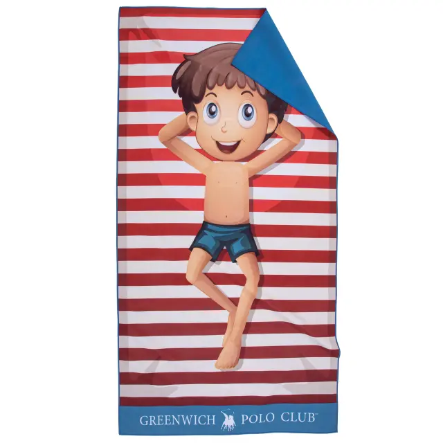 Πετσέτα Θαλάσσης 70x140 280gsm Greenwich Polo Club Junior Micro 4181 Blue-Red 100% Microfiber