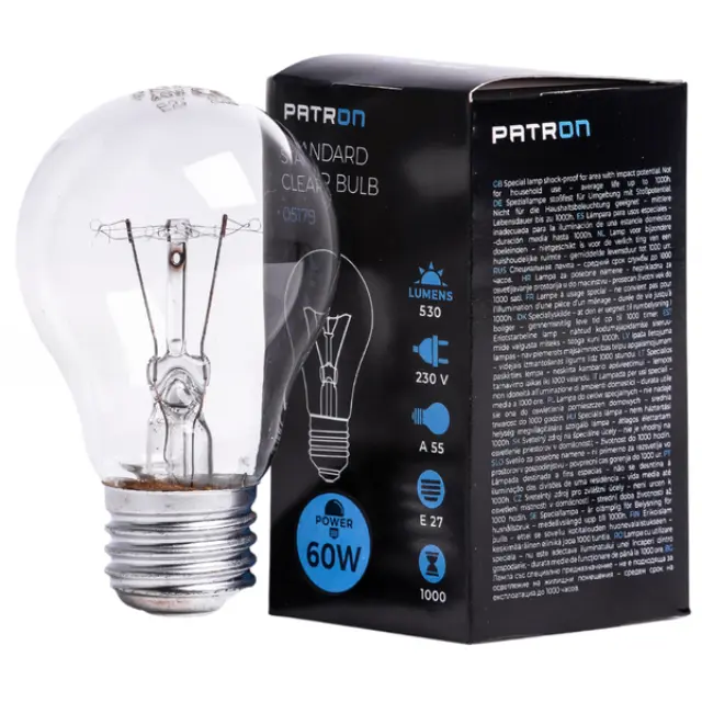 Incandescent Bulb E27 60W A55 230V CL