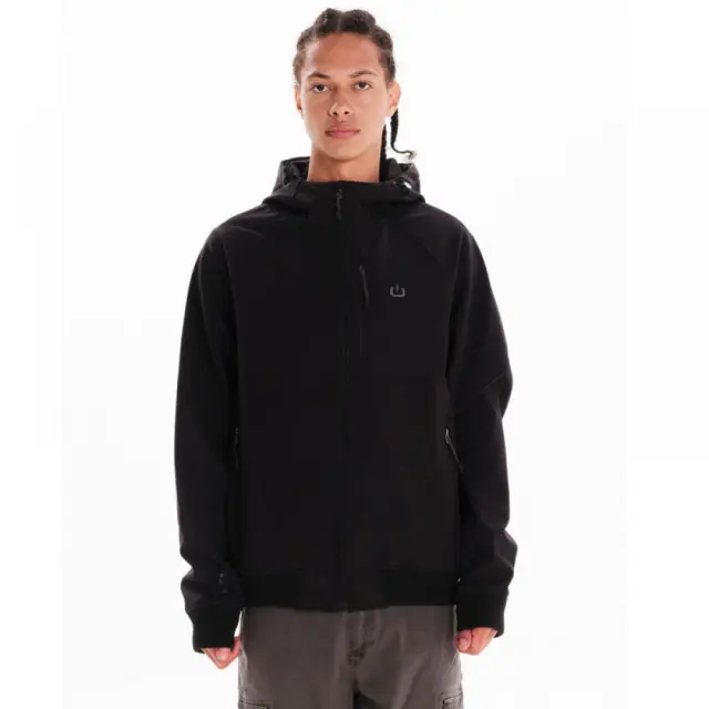 Emerson Hooded Bonded Bomber Jacket (242.EM11.14-Black) - Μαύρο - L