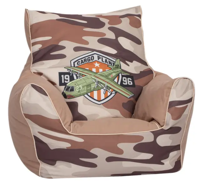 Delsit Παιδική Πουφ - Πολυθρόνα Bean Bag Με Μπράτσα Military