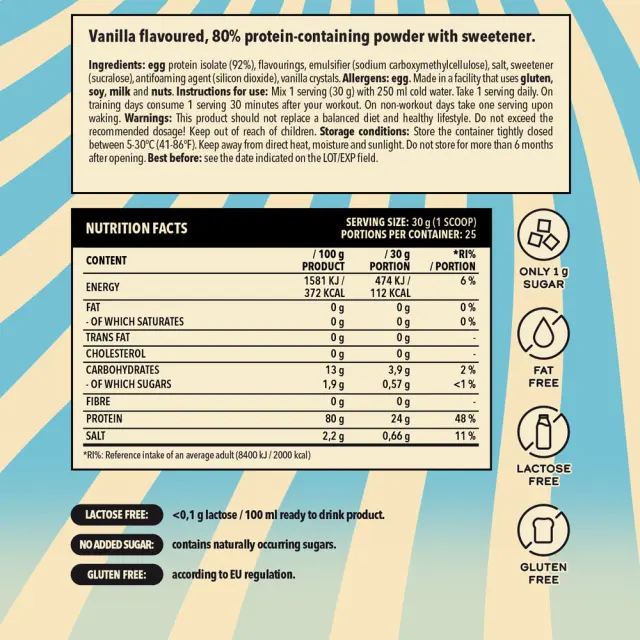 Nanosupps Egg White Protein Vanilla, 750 g 2