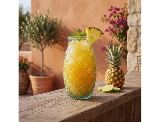 Ποτήρι Glass Drops Coctail Time (2360) Από ανακυκλωμένο γυαλί, Χωρητικότητας 700ml, Διαστάσεων Ø 11 x Υ 24 cm, Aνανάς 2360