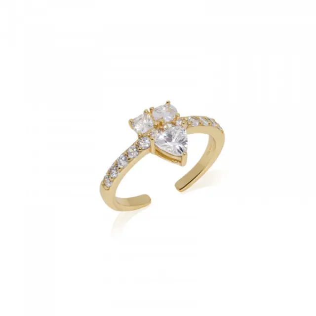 Ασημένιο επιχρυσωμένο δαχτυλίδι 925, JCou Multi Stone JW909G0-04
