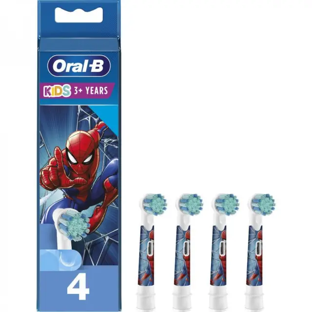 Oral-B Kids Spiderman Ανταλλακτικές Κεφαλές Παιδικής Ηλεκτρικής Οδοντόβουρτσας 4τμχ