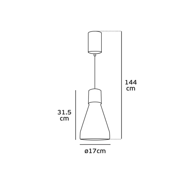 Aiko 04016 led D17cm μαύρο φωτιστικό κρεμαστό καμπάνα 3000k 2