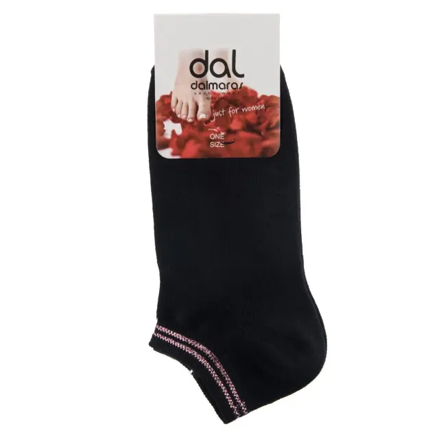 Γυναικεία τερλίκια με Lurex Dalmaras Socks 902 One Size Μαύρο - Ροζ
