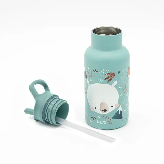 Sassi Ανοξείδωτο Μπουκάλι Θερμός με Καλαμάκι 350ml Munchy The Bear 2