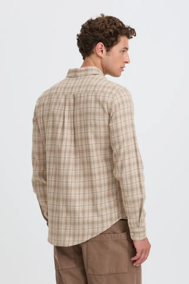 Casual Friday Ανδρικό Jose Καρό Πουκάμισο – Simply Taupe - XXL 2