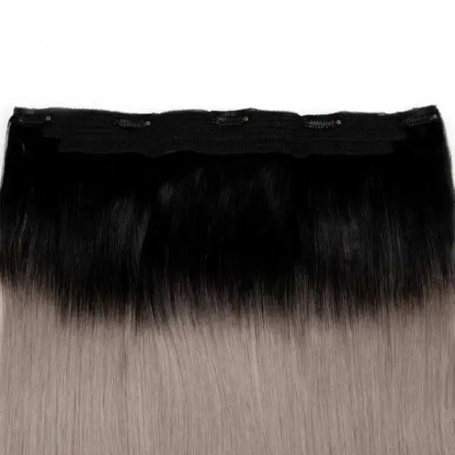 SEAMLESS1 HAIR EXTENSIONS ΤΡΕΣΑ ΜΕ 1 ΚΛΙΠ SALT N PEPPER 55CM 2