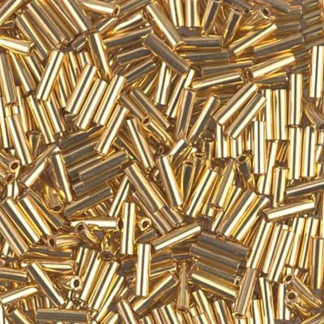 Χάντρα Miyuki Glass Bugles - 191 - 24K Gold Plated 6mm - 10gr