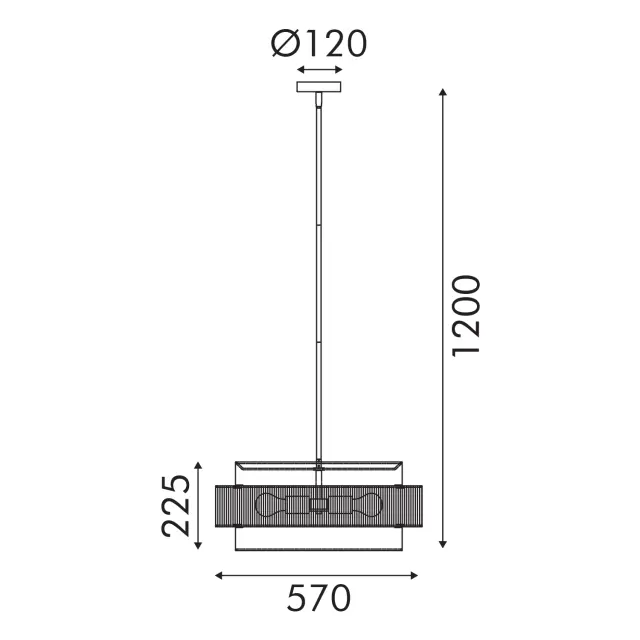 ΚΡΕΜΑΣΤΟ ΦΩΤΙΣΤΙΚΟ ACA ROOTED MP251049 ΛΕΥΚΟ-ΑΝΟΙΧΤΟ ΚΑΦΕ 4XE27 40W / MP251049 3