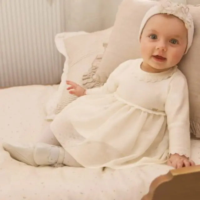 Baby 6 μηνών έως 4 ετών Φόρεμα αμπιγιέ συνδυασμένο εκρού - 12M 2