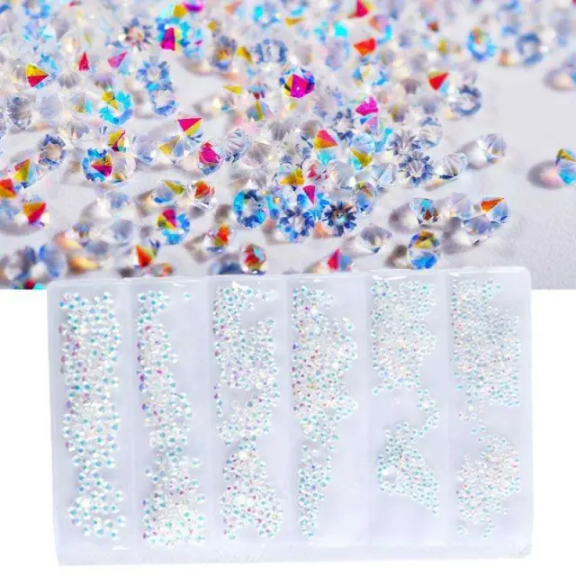Στράς νυχιών τύπου Swarovski 1440τμχ Διάφανα 6 μεγέθη