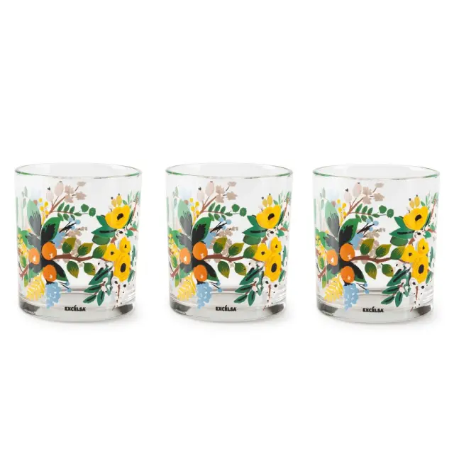 Excelsa Σετ (3τμχ) γυάλινα ποτήρια 250ml: Fiori Frida