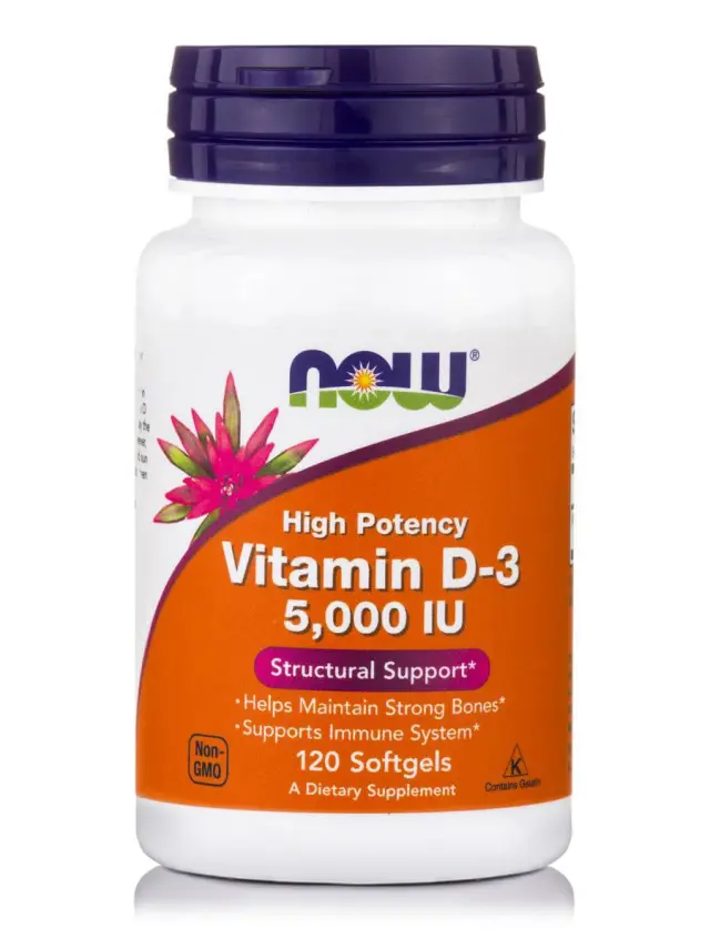 Now Foods Vitamin D-3 Βιταμίνη για Ενίσχυση του Ανοσοποιητικού & την Υγεία των Οστών 5000iu 120 μαλακές κάψουλες