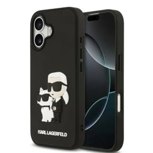 Karl Lagerfeld 3D Rubber Karl and Choupette Case for iPhone 17 Black