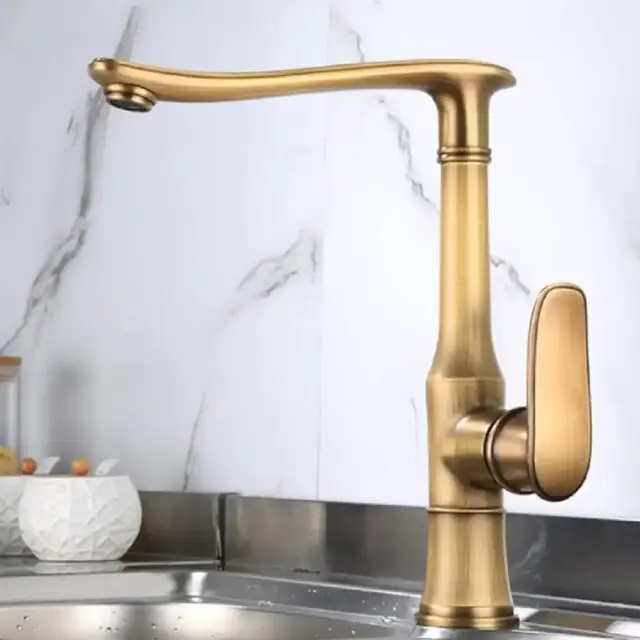 Antique Brass Μπαταρία Κουζίνας Πάγκου Μπρονζέ