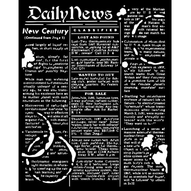 Thick Stencil Stamperia 20x25cm, Coffee and Chocolate, Daily News