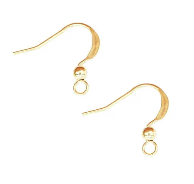 Σκουλαρίκι Hook 16mm με Μπίλια 3mm Ανοξείδωτο Ατσάλι 304 Golden - 10τεμ