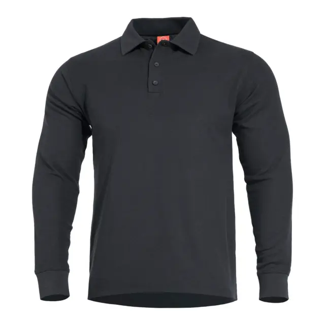 Pentagon Aniketos Long Polo Shirt-Μπλουζάκι Polo για Τακτική-Καθημερινή Χρήση    - 01-Black-Μαύρο