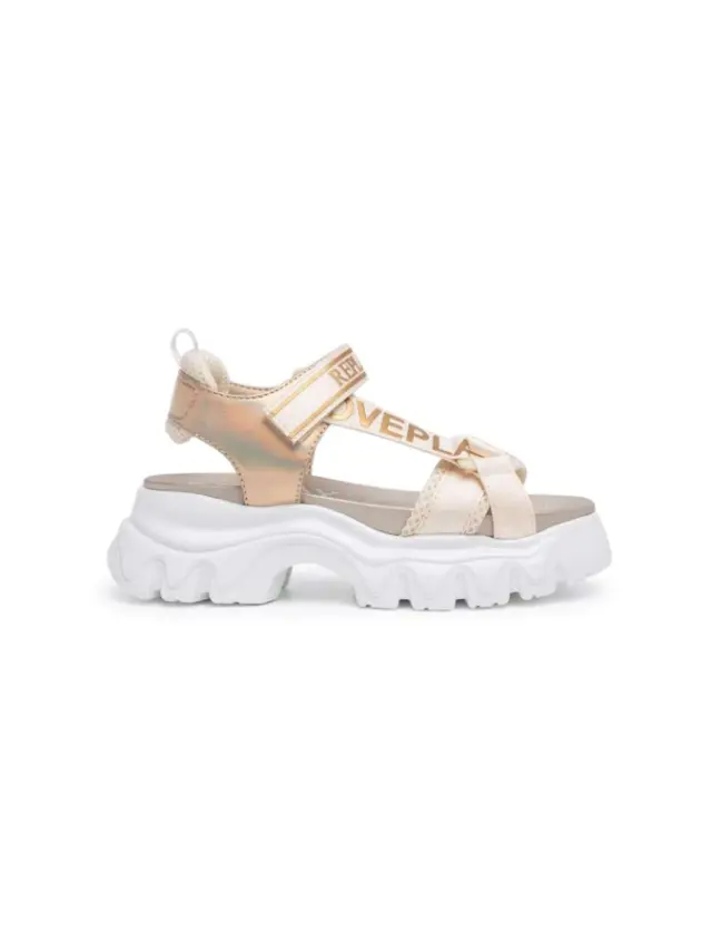 Replay Δερμάτινα Γυναικεία Σανδάλια Χρυσά GBP14.000.C0001T-2576