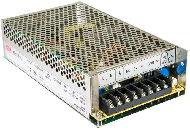 MEAN WELL AD-155A Industrial power supply with backup, 155W, 13.8V