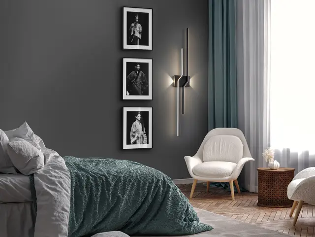 ZigZag 291583 - Μαύρο LED Τοίχου Φωτιστικό 4 Λάμπες Αλουμίνιο & Μέταλλο Μοντέρνο Design