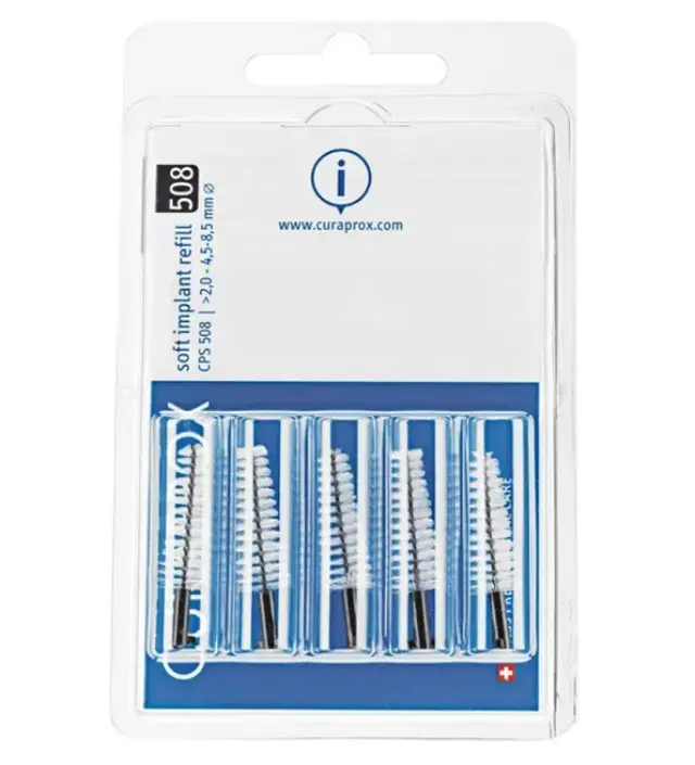 Curaprox CPS 508 Soft Implant Ανταλλακτικά για Μεσοδόντια Βουρτσάκια 5Τεμ - Μαύρο