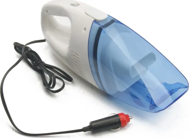 TS704 Σκουπάκι Αυτοκινήτου Στερεών με Ισχύ 85W & Καλώδιο Αναπτήρα 12V Λευκό/Μπλε