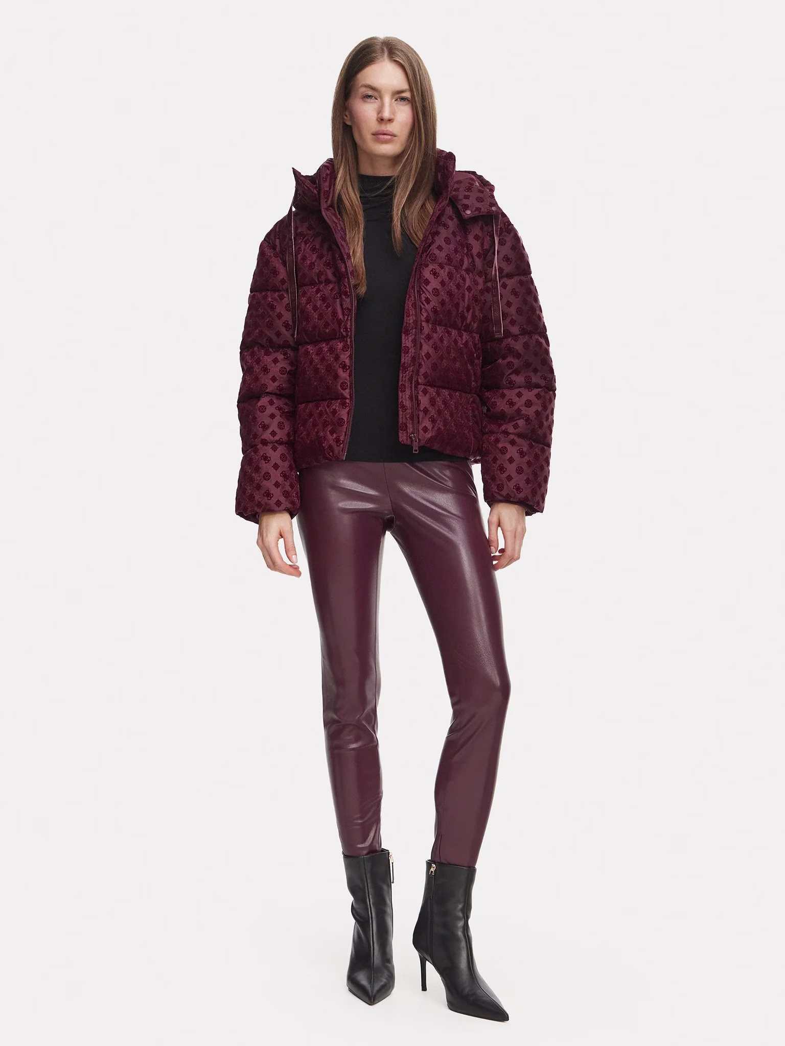 Guess Μπουφάν χειμωνιάτικο Μπορντό Regular Fit Μπορντό - M 2