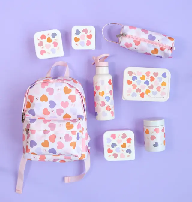 A Little Lovely Company Σετ 4 Δοχεία Φαγητού Lunch & Snack Box Set – Hearts SBSEHE84 3