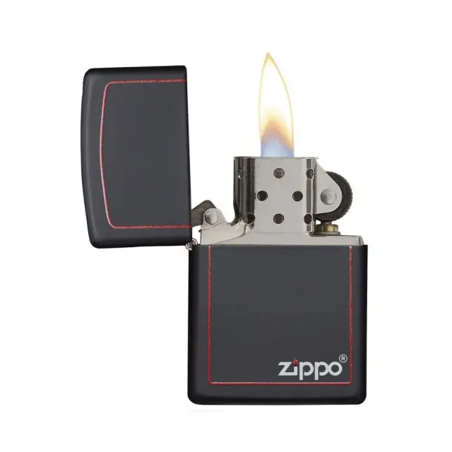 Αναπτηρας Zippo μαυρος με κοκκινο περιγραμμα 218ZB 3
