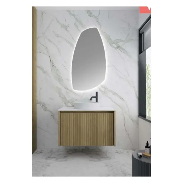 Rock Καθρέπτης Μπάνιου Led 57.5X106cm Γκρι 2
