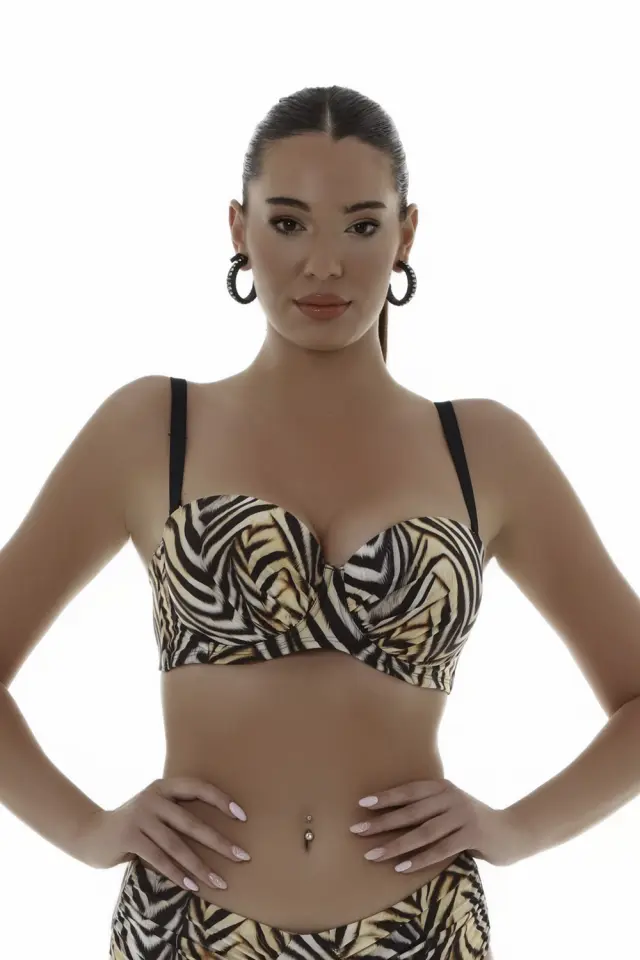 Bluepoint μαγιό strapless τιγρέ
