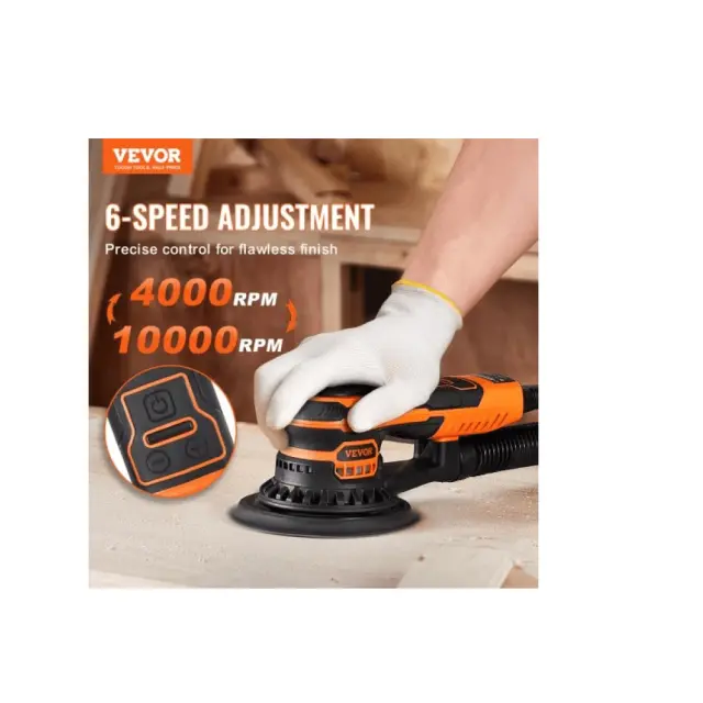 Έκκεντρο Τριβείο Χούφτας Vevor 110mm Ρεύματος 350W με Ρύθμιση Ταχύτητας και με Σύστημα Αναρρόφησης 2