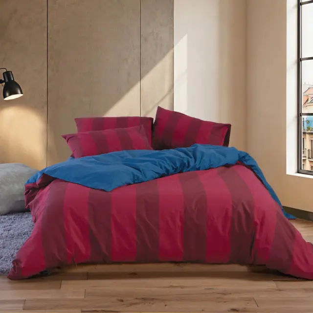 Σετ Παπλωματοθήκη Βαμβακερή Υπέρδιπλη Casual Vertia 240x230 Nef Nef Homeware, 100% BAMBAKI - BORDO (040761)