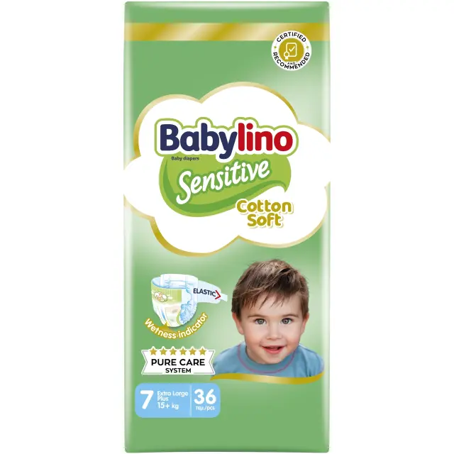 Babylino Sensitive with Chamomile Πάνες με Αυτοκόλλητο No. 7 για 15+kg 36τμχ