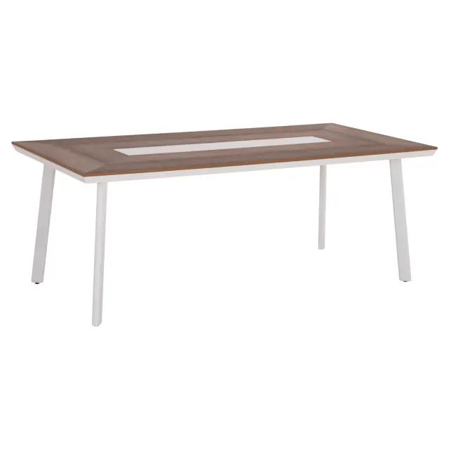 Τραπέζι αλουμινίου Taber λευκό με Polywood Top 200x100x75 εκ