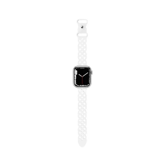 Watchband Hoco WA09 Flexible Rhombus Hollow 38/40/41mm για Apple Watch 1/2/3/4/5/6/7/8/SE Λευκό Silicon Band 3