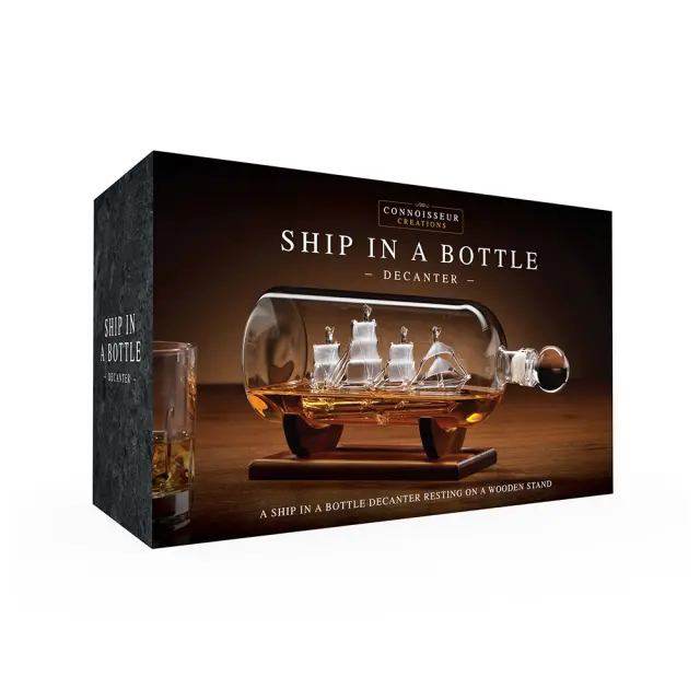 The Source Καράφα Πλοίο σε Μπουκάλι με Ξύλινη Βάση / Ship in a Bottle Decanter