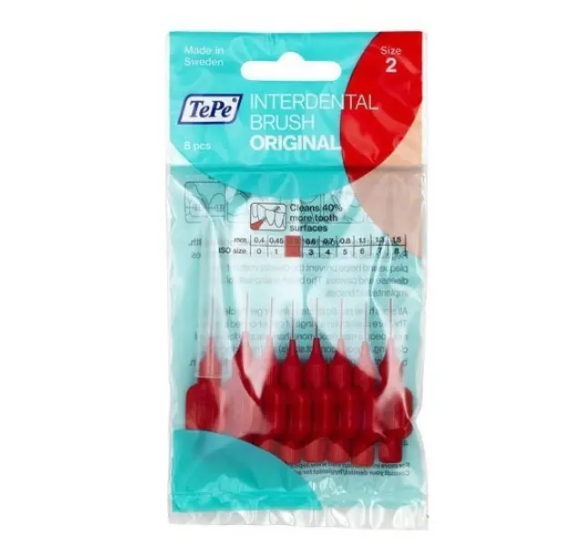 Tepe Interdental Brushes, Μεσοδόντια Βουρτσάκια Κόκκινο Μέγεθος 2, 0,5 Mm 8Τμχ